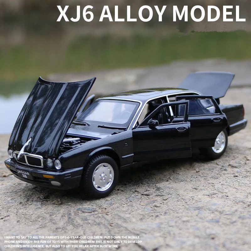 Classic Jaguar XJ6 1/32 Model Car Diecast Toy Vehicle Collection Kids Gift Black 