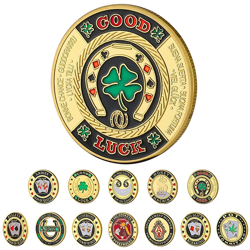 

Poker Card Guard Protector Poker Cards Metal Souvenir Chips Set Casino Coin Poker Game Hold'em Accessories Lucky Coin for Him