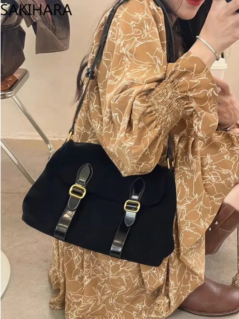 

Сумка кросс-боди Женская из коровьей кожи, Модный саквояж в Корейском стиле, вместительный винтажный чемоданчик контрастных цветов в стиле пэчворк