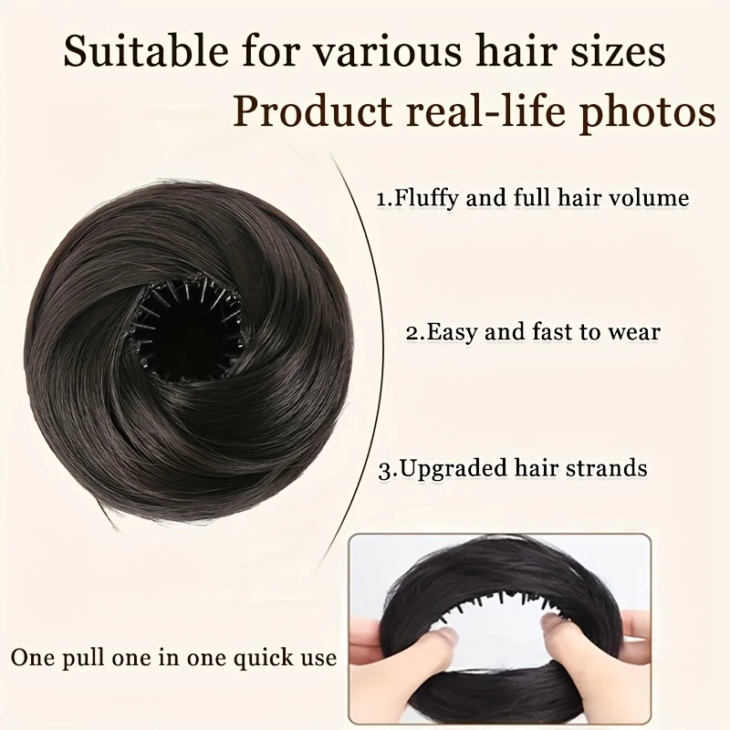 Synthetic Retractor bun Women'S Magic Hairdo 4 inch Adjustable Hair Suitable for Design Hair Accessories Daily wear Chignon wig