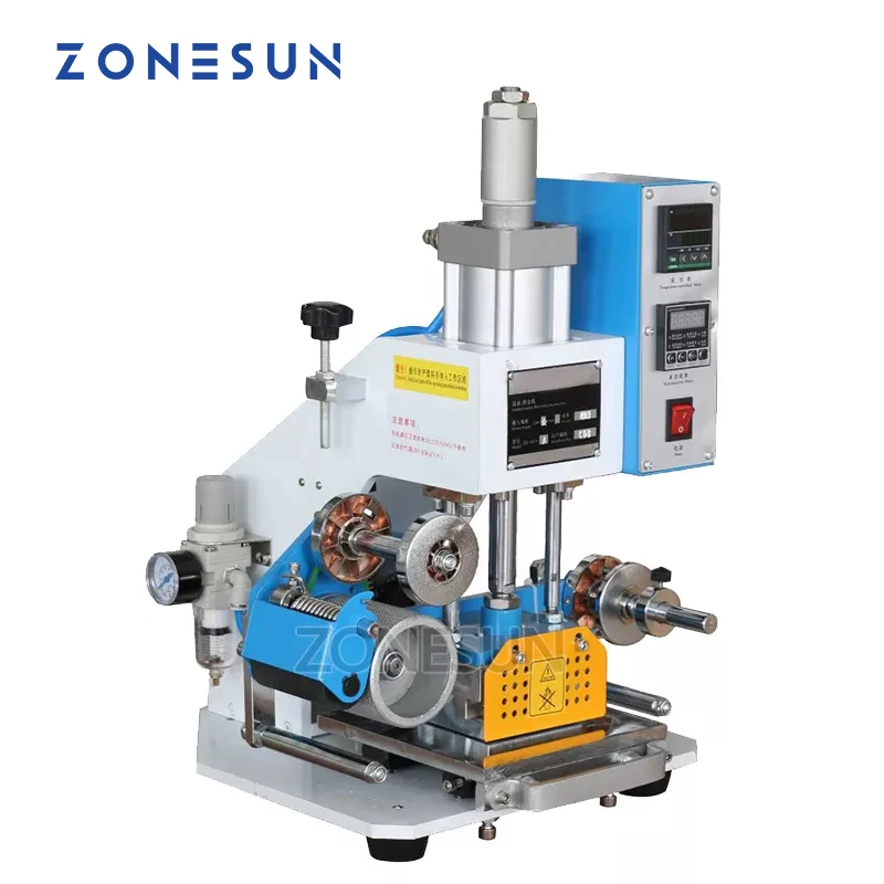 ZONESUN ZY-819-A 80*90mm Pneumatic Stamping Machine leather LOGO Embossing  Personalized Name Hot Foil Stamping Machine