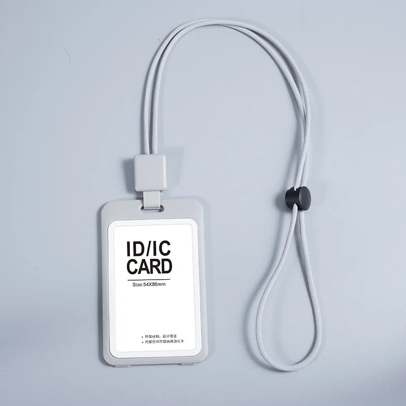 Durable Hard Plastic ID Holder with Lanyard and Transparent Card Slot