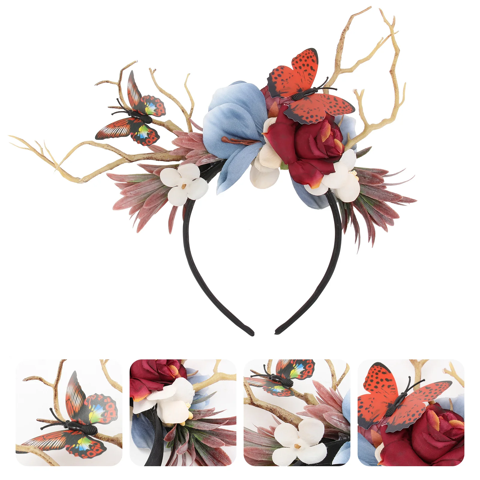 

Christmas Elk Antlers Headbands Xmas Reindeer Flowers Horn Headpieces Costume Hairband Holiday Hair Hoops Headdress Clasp