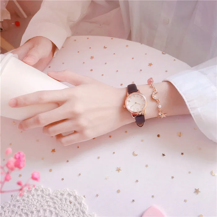 2024 Fashion Kids Love Digital Dial Children Set Watch Leather Strap Quartz Watches Kid Girls Clock Watch Bracelet Set Gift 3