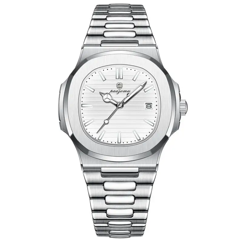 Luxury Men's Waterproof Luminous Chronograph Stainless Steel Quartz Wristwatch