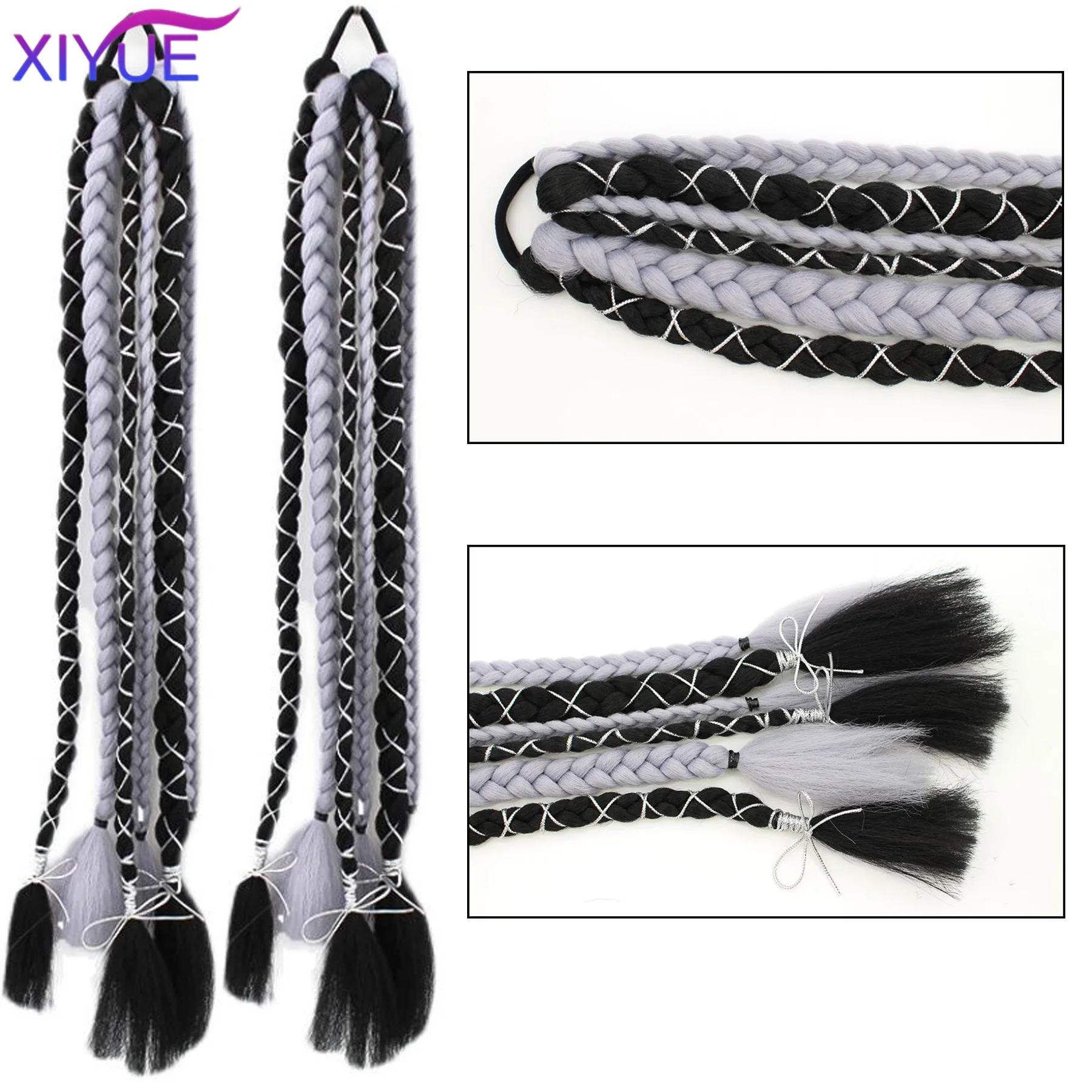 Fashion Cute Braid Head Rope Wig Playful Girls Handmade Fishbone Twist Braids High Ponytail Hair Accessories for Woman Daily Use