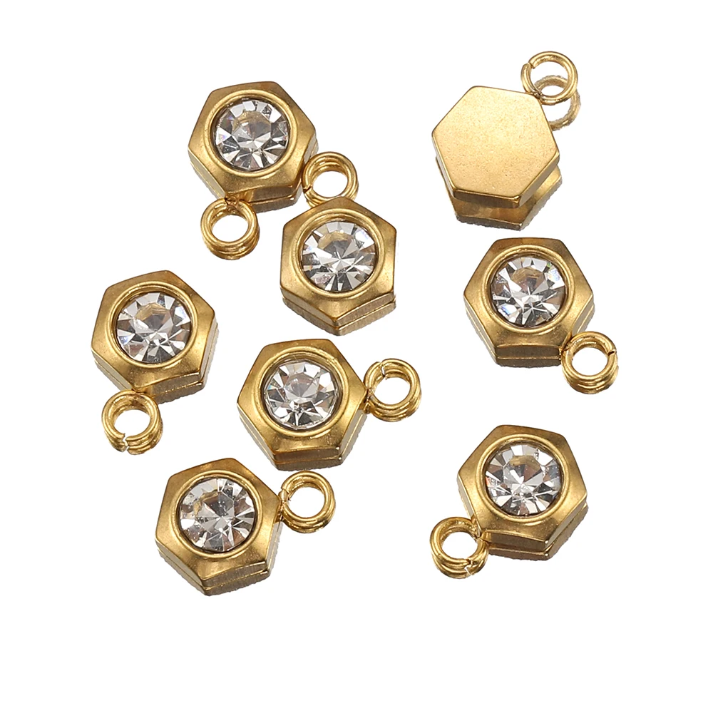 20 Stück Edelstahl Zirkon Strass Stern Liebe Herz Charms Anhänger für Ohrringe Halskette Armband DIY Schmuckherstellung – Detail 10