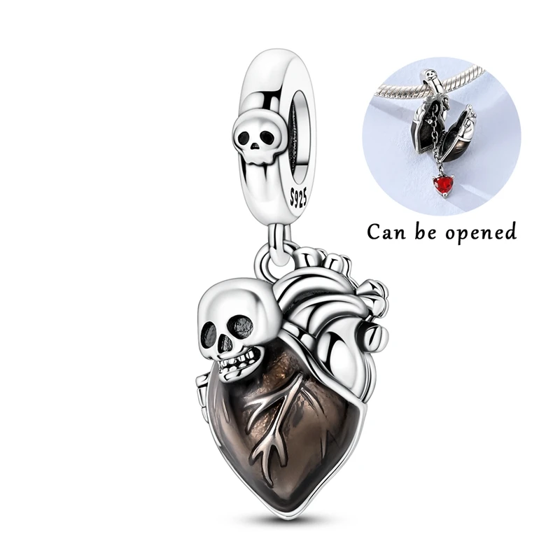 925 Sterling Silber Charms Perle CZ Zirkon Aufklappbar Anhänger Passend für Original Armband DIY Damen Schmuck Geschenk