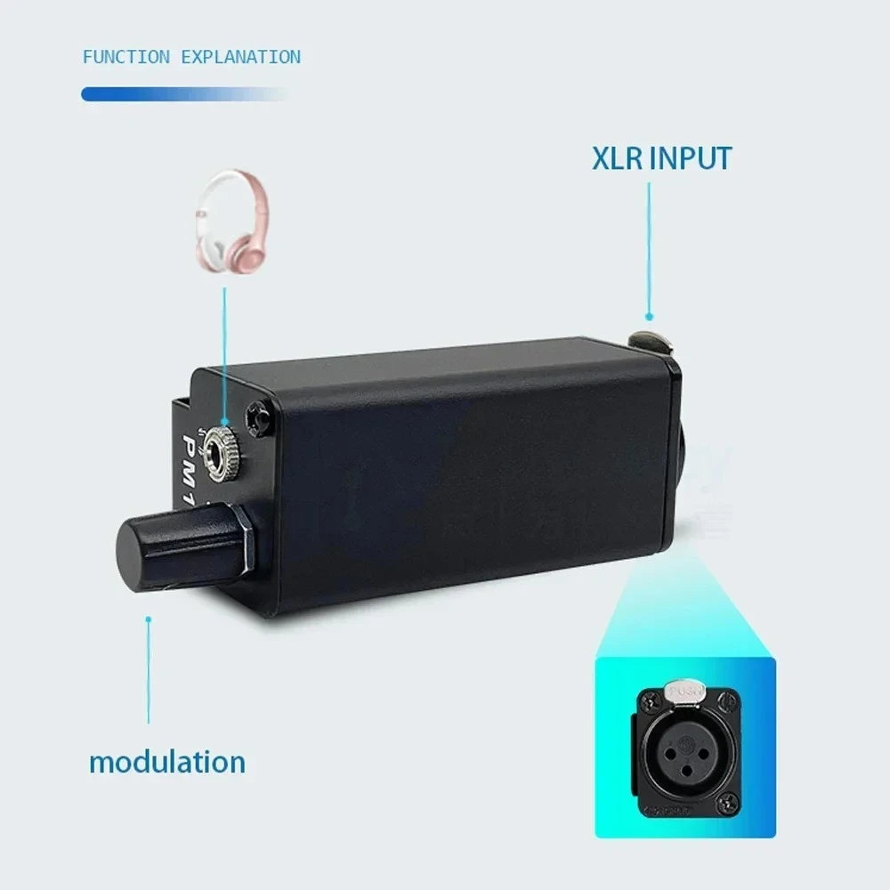미니 헤드폰 앰프 XLR to 3.5MM 오디오 인터페이스 앰프 컨버터 클립 마운트 휴대용 헤드폰 앰프 컨버터