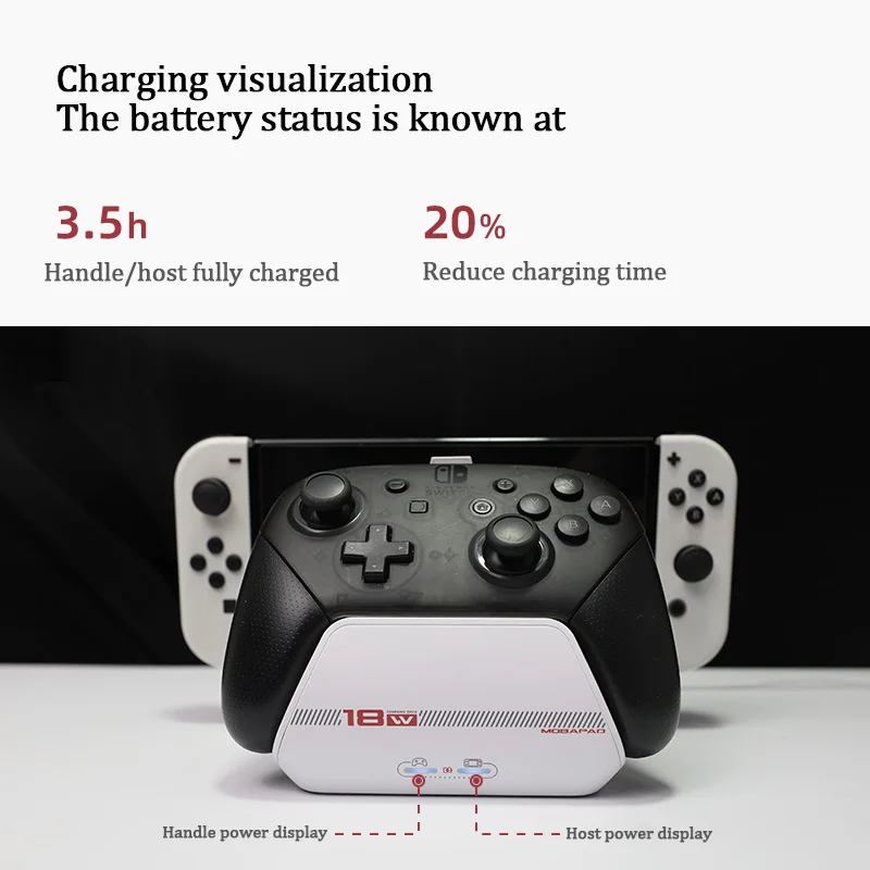 TV 모드 4K HDMI 출력 및 100W PD3.0 충전 게임 액세서리가 포함된 Switch Pro 컨트롤러용 MOBAPAD 충전 도크