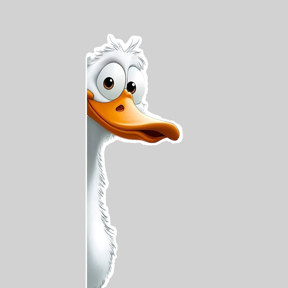 1 יחידה ברווז עם ראש מתיחה מדבקת ויניל עמידה במים לרכב / אופנוע / משאית / מחשב נייד / באמפר, כיסוי שריטות וצ'ארם דקורטיבי