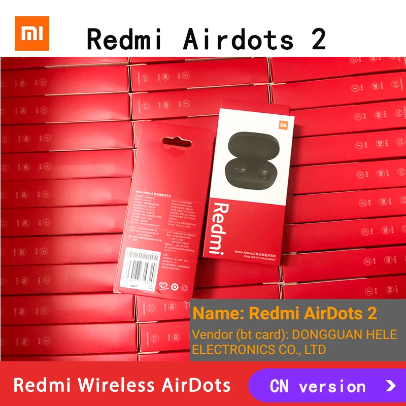 50/100Pcs Original Xiaomi Redmi Airdots Earbuds Wireless