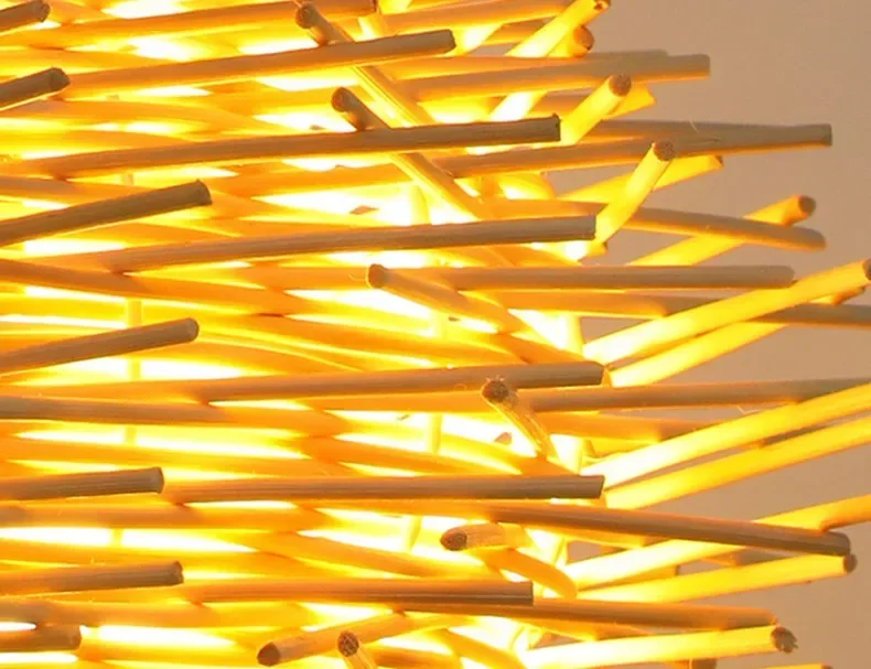 Description Picture 5 of itemJapanese Bamboo Chandelier Chinese Style Rattan Woven Hanging Light Ceiling Lamp for Home Cafe Bar Decorate Restaurant Lighting