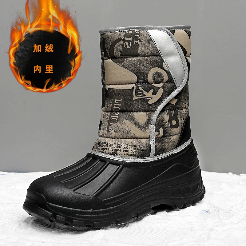 

New Style High Top Women Boots Fashion Thermal Winter Snow Boots Waterproof Outdoor Trekking Shoes Trend Graffiti Casual Shoes