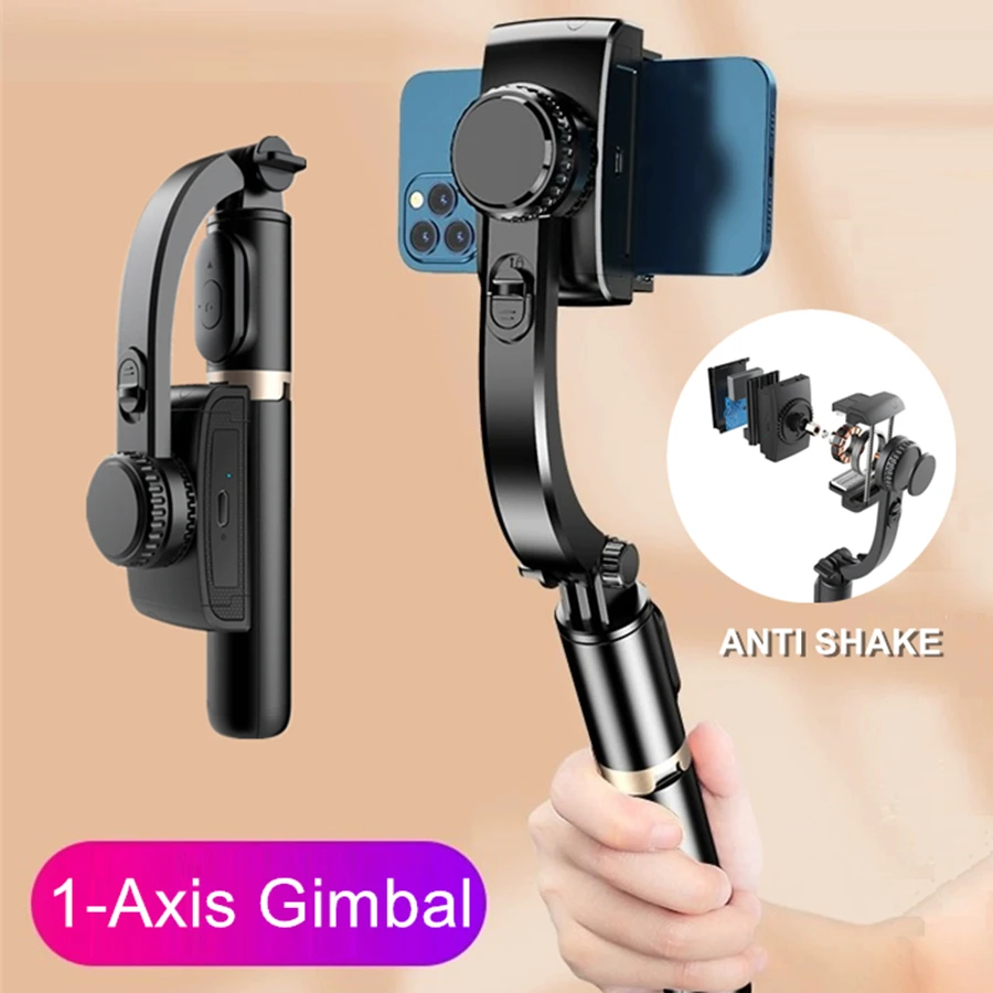 Handheld Gimbal Stabilizer Wireless 360&deg; Rotation Gimbals Stabilizer Selfie Stick Foldable Smartphone Tripod with Bluetooth Shutter Monopod for IOS Android