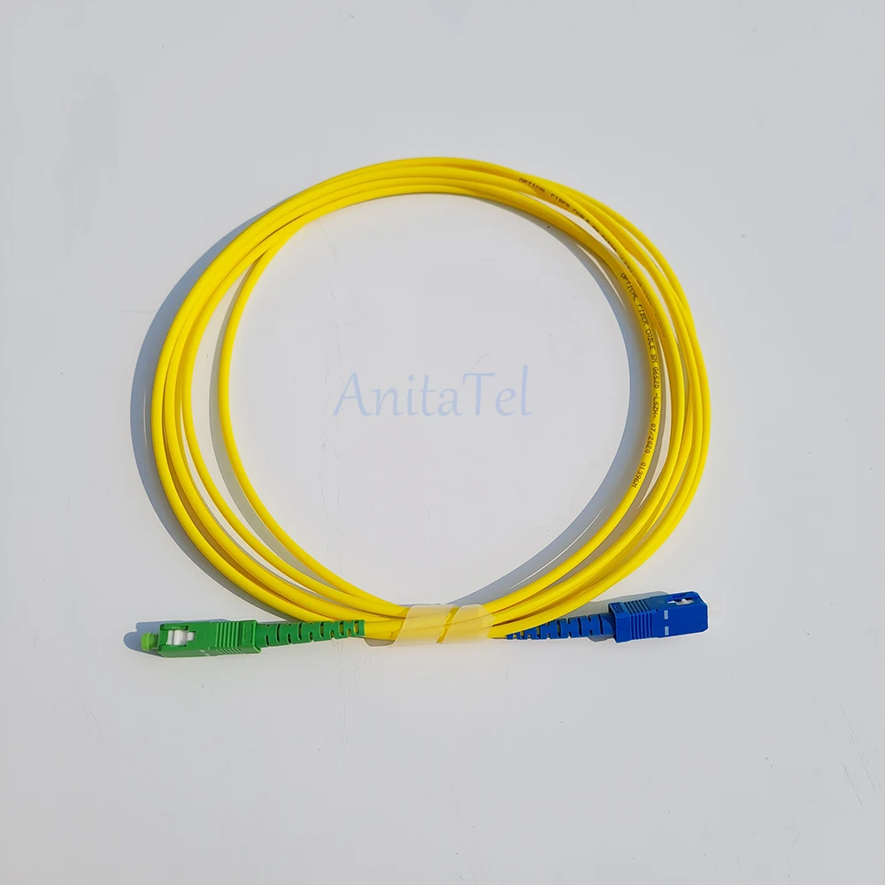 Sc/apc-sc/upc cabo de fibra óptica, 1m/2m/3m/5m/10m, fibra óptica jumper 2.0mm ou 3.0mm, 10pcs