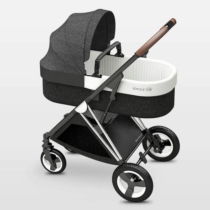 Baby Stroller New Baby Stroller 3 in1 Four Wheels Stroller 2 in 1 Baby Car Kinderwagen Foldable Newborn Baby Carriage High Landscape Strollers