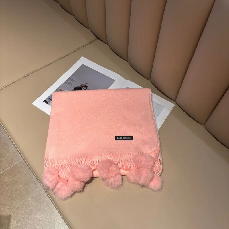 Rabbit fur ball Pink