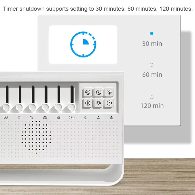 Bluetooth Speaker White Noise Night Light Humidifier All-in-one Machine Free Combination of 8 Group Nature Sound Stereo Soundbox bluetooth speaker portable speaker mini bluetooth speaker