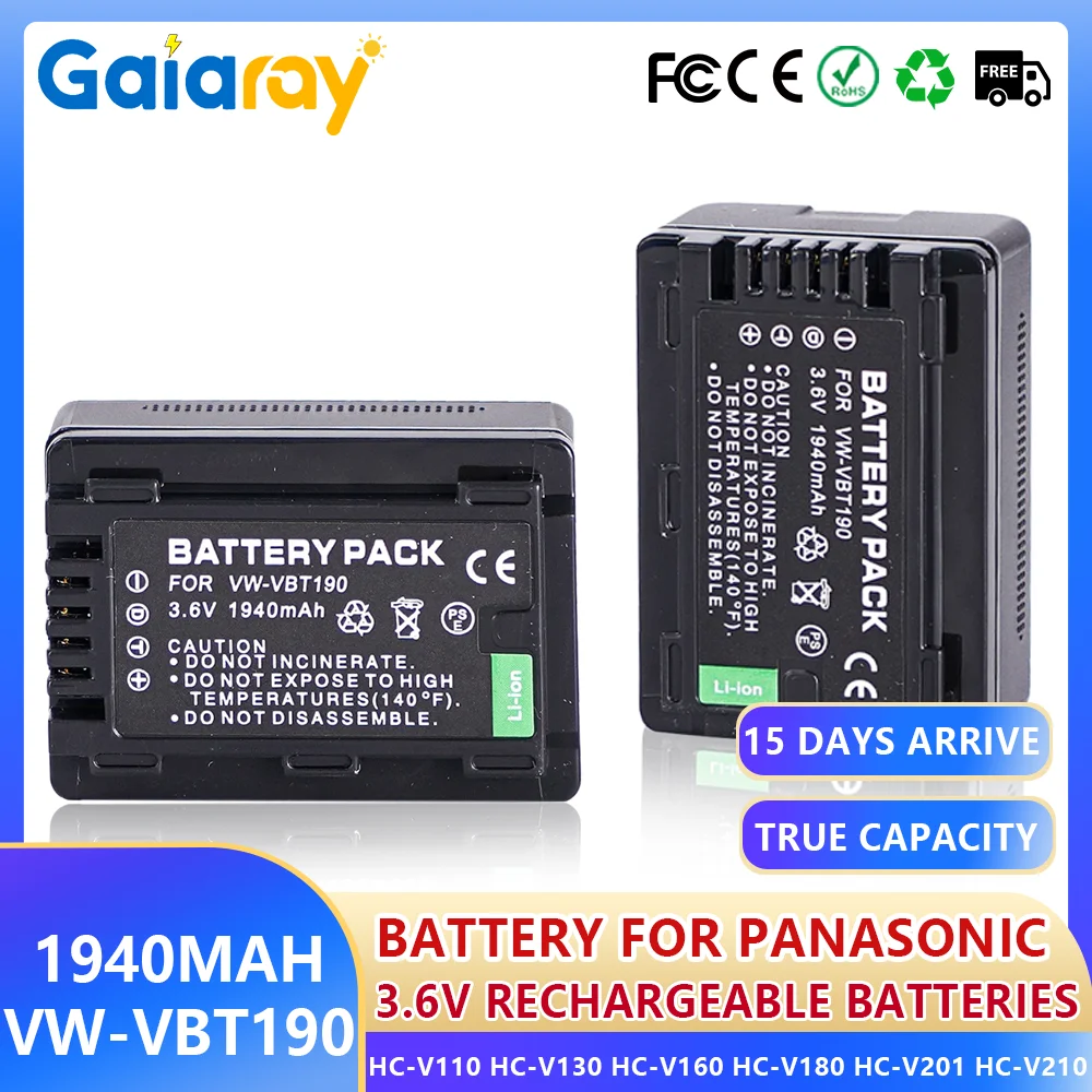 Batteria Dot.Foto VW-VBY100 3.7v 970mAh Per Panasonic HC-V110 V130 V160
