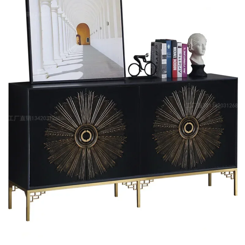 Luxury Living Room Kitchen Cabinet Vintage Farmhouse Solid Wood Storage Home Bar Decor Painted Sideboards et Side Cabinets