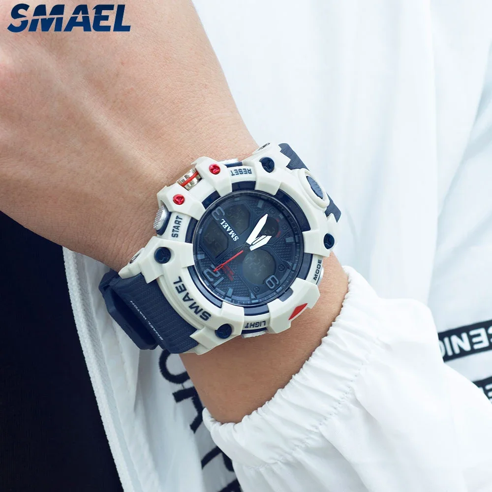 SMAEL 8008 Electronic Watch Outdoor Sports Alarm Clock Time Reporting Swimming Waterproof Electronic Watch 6
