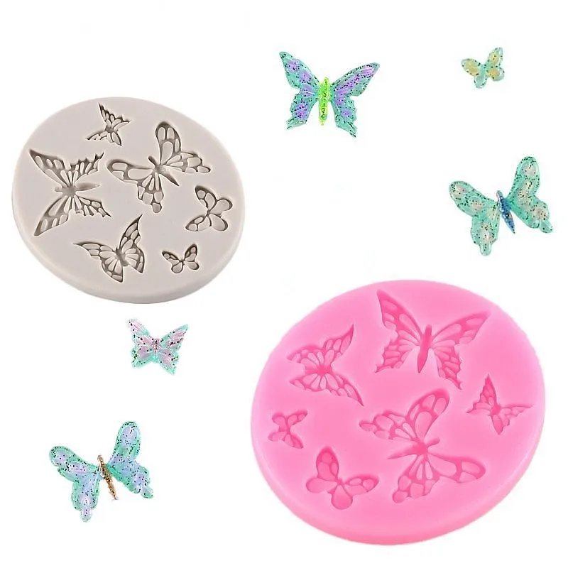 

1pcs Butterfly Silicone Mould Epoxy Resin DIY Keyrings Eardrop Resin Mold Crystal Drop Glue Pendant Cake Candy Chocolate Molds