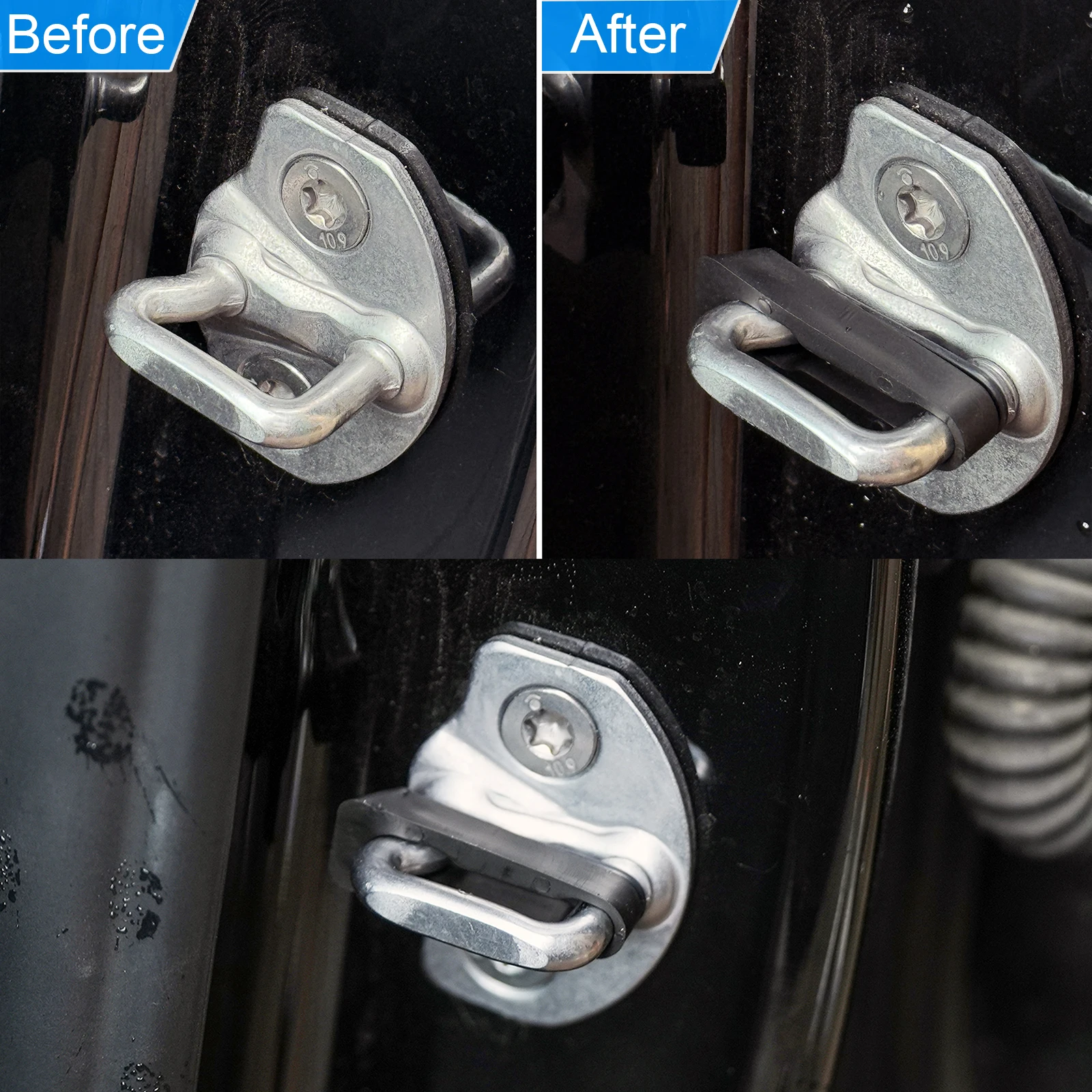 Sound Damper Door Lock er For Tesla Model 3 Y Rattling STOP Soundproof Screaks Door Striker Deaf Gap Seal Deadener