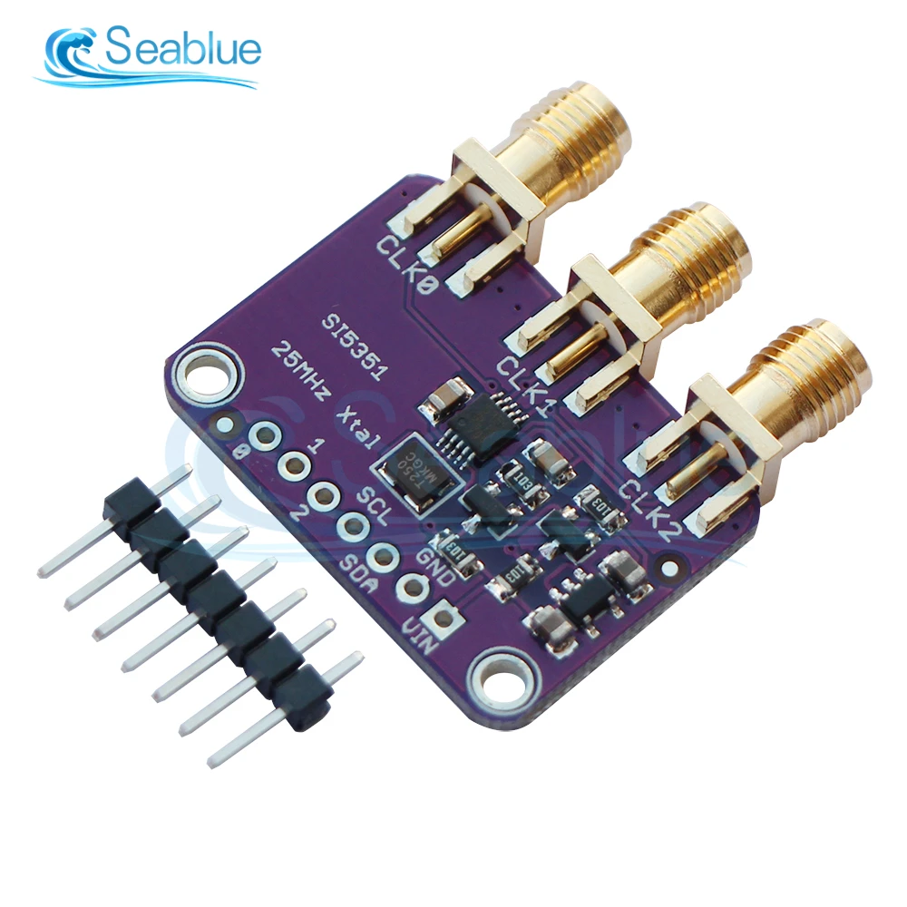 

DC 3V-5V CJMCU-5351 Si5351A Si5351 I2C Clock Generator Breakout Board Module Signal Generator Clock 8KHz-160MHz For Arduino