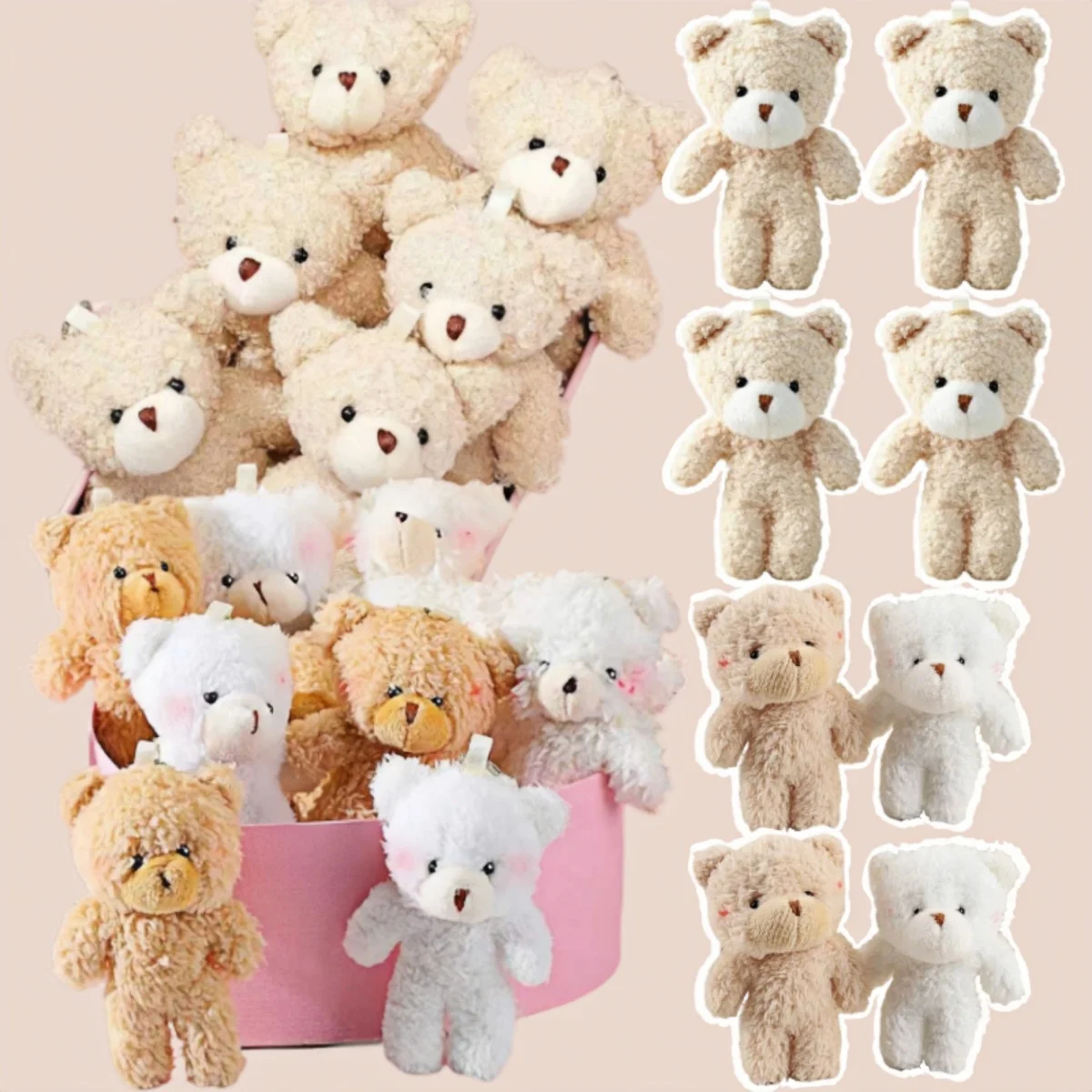 Teddy Bears Stuffed Plush Toy 10/20/30pcs 4.7In DIY Gift