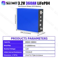 Cellules LiFePO4 prismatiques de qualité A 3,2 V 360 Ah, plus de 10 000 cycles, pour stockage d'énergie domestique DIY 12 V 24 V 48 V, camping-car, bateau, stock local UE, livraison rapide 3