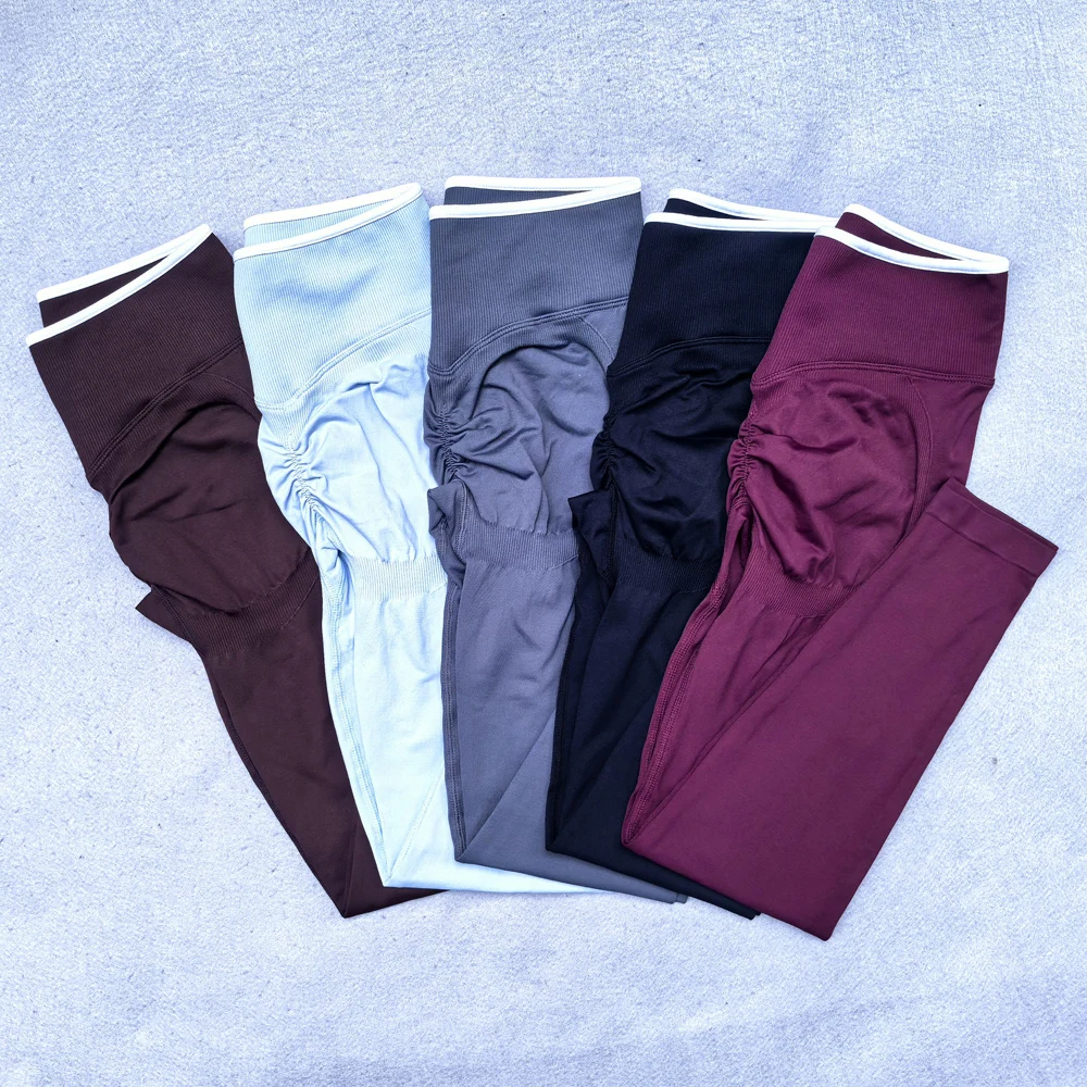 Leggings Yoga Donna a Vita Alta Senza Cuciture, Push-Up, Sportivi, per Fitness, Corsa, Sollevamento Fianchi, Altamente Elastici, da Palestra