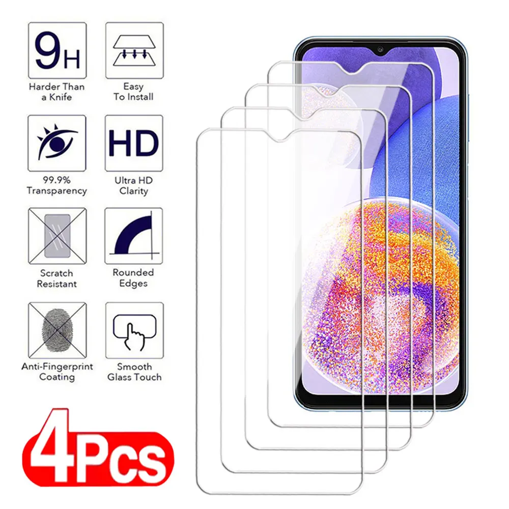 

4 шт. прозрачное закаленное стекло для Samsung Galaxy A21 A22 A23 A24 A25 4G Φ M21 M22 M23 защита для экрана A21s M21s стеклянная пленка
