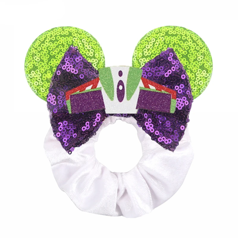 Cute Mouse Ears Velvet Scrunchies Hairband Women Elastic Ponytail Holder Girls Sequin Bow 2023 Kids Party DIY Hair Accessories