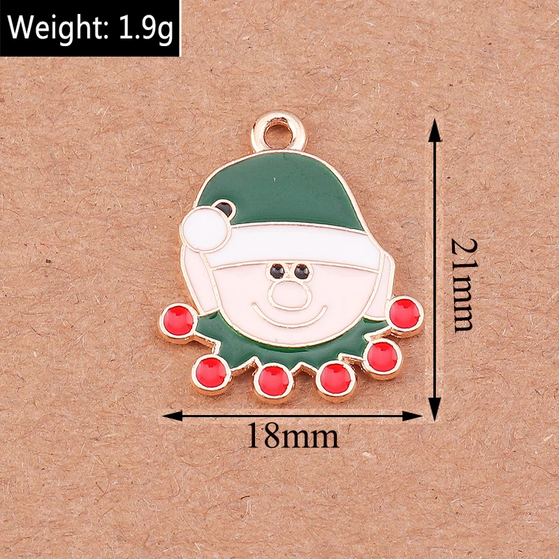 10 stücke 15x26mm Emaille Weihnachts strumpf Charms Anhänger für Schmuck Herstellung Ohrringe Halskette DIY Armband Zubehör liefert – Detail 3