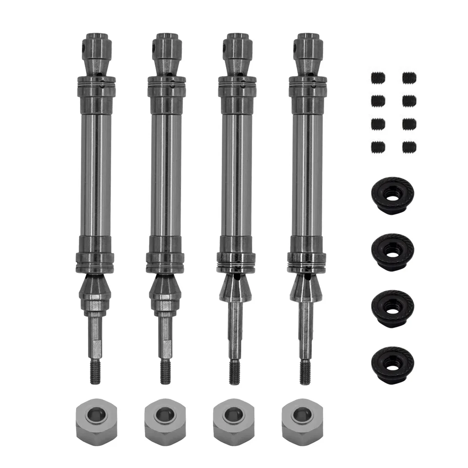 HopsupRC Steel CVD Drive Shafts For 1/8 Arrma Typhon 3S BLX & Mega 550 - 4PCS Upgrade Axles (Navy Blue)