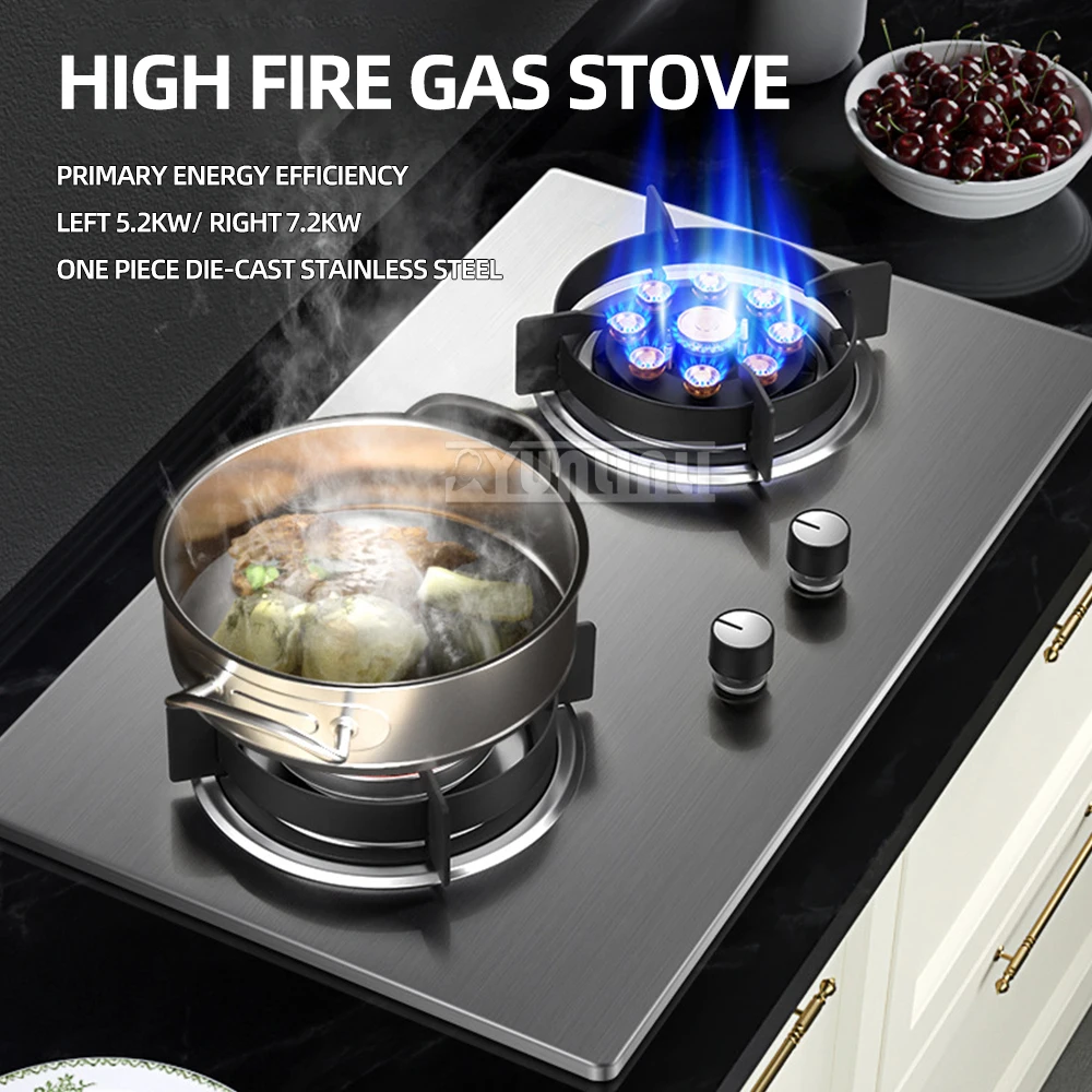 Energy Saving Tempered Glass Gas Stove Double Embedded Household Catering Equipment Efficient Cooking Solution