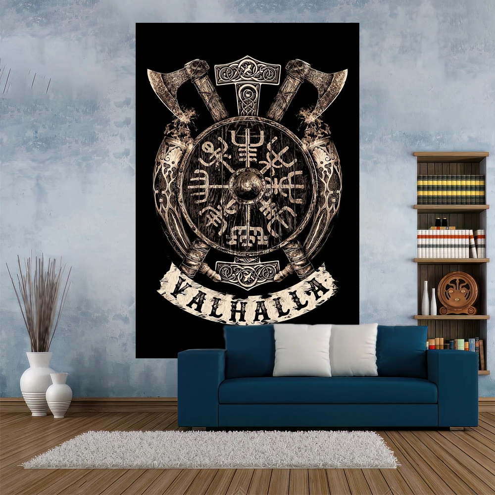 XxDeco Retro Hippie Tapestry Viking Retro Mysterious Raven Printed Witchcraft Bedroom Decoration Wall Hanging Carpets Yoga Mat tapestry decor