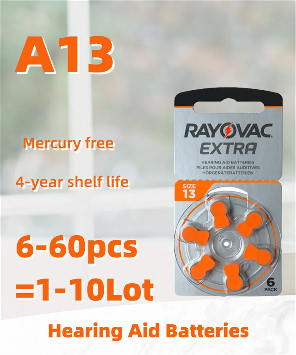 Hearing-Aid-A13-Battery-6-60PCS-RAYOVAC-EXTRA-Zinc-Air-Batteries-1-45V ...