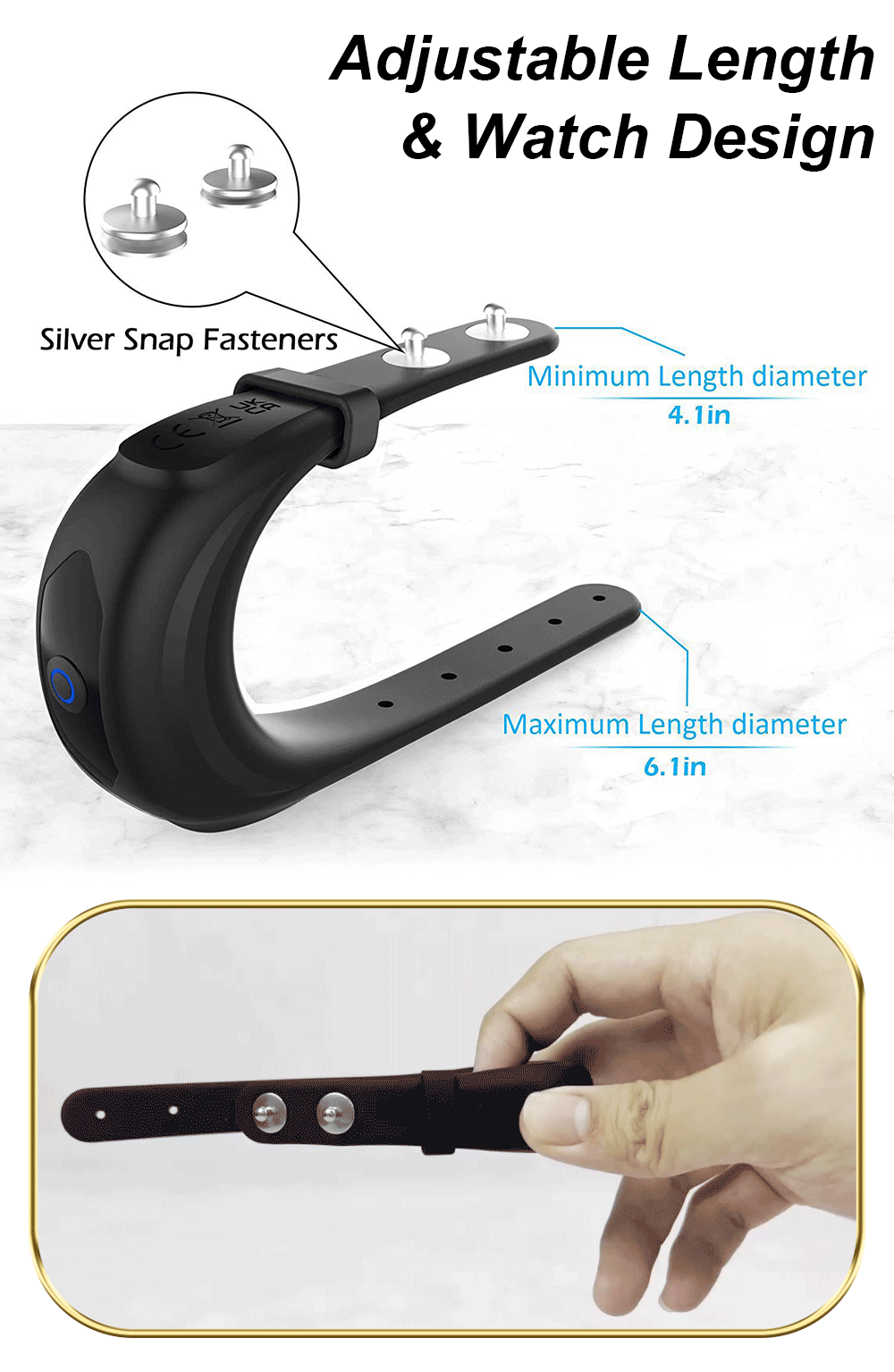 HeartCaptor Silicone Adjustable Vibrating Penis Ring for Couples - Details 10