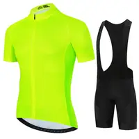 Fluorescent Green 2024 Solid color Men Short Sleeve Cycling Jersey Suits MTB Racing Bike Clothes Summer Bicycle Cycling Clothing 2