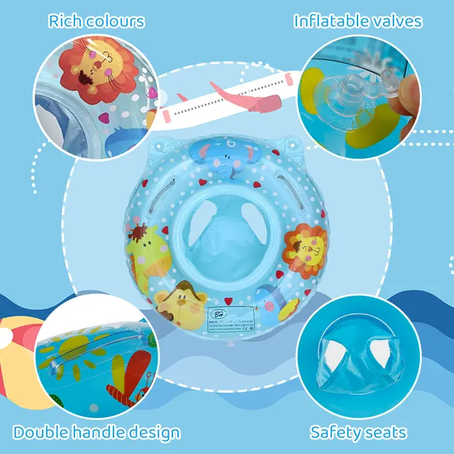new Baby Swimming Ring with Float Seat Cushion Waist Float Ring for Swimming Training Inflatable Baby Swimming Float Swim Pool 4