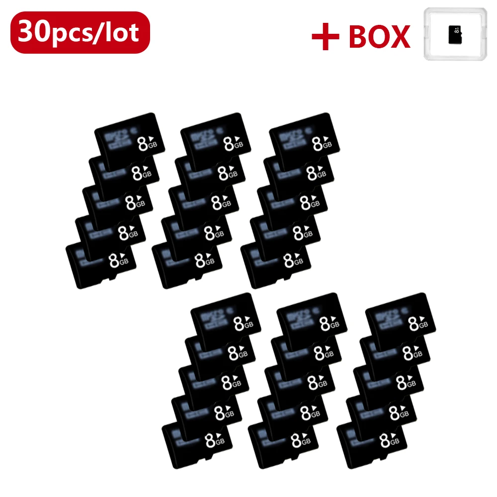 30 pcs/lot Ultra Micro SD 16GB 32GB 64GB high speed Card TF Flash 8GB Memory microSD for Phone/PC with box |