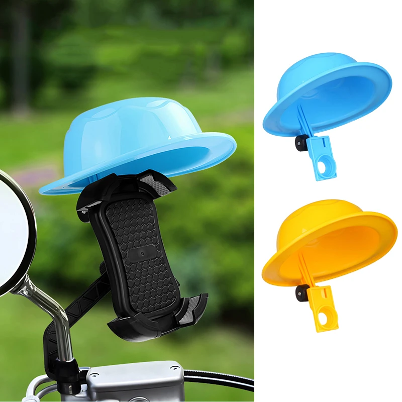 

Motorcycle Mobile Phone Holder Umbrella Small Helmet Rider Rainproof Sunscreen Electric Bicycle Sunshade Hat Navigation Bracket