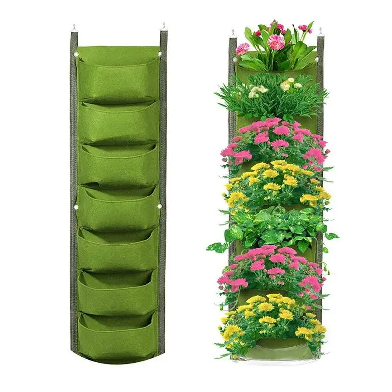 Hanging Vertical Garden Planter Bag for Indoor & Outdoor Herb Gardens