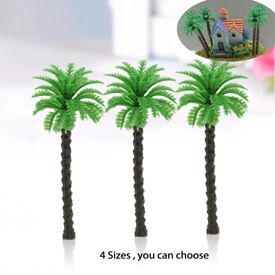 

3.5cm-9cm Plastic Coconut Palm Trees DIY Miniature Plant Sand Table Building Landscape Layout Diorama Materials 10Pcs/Set