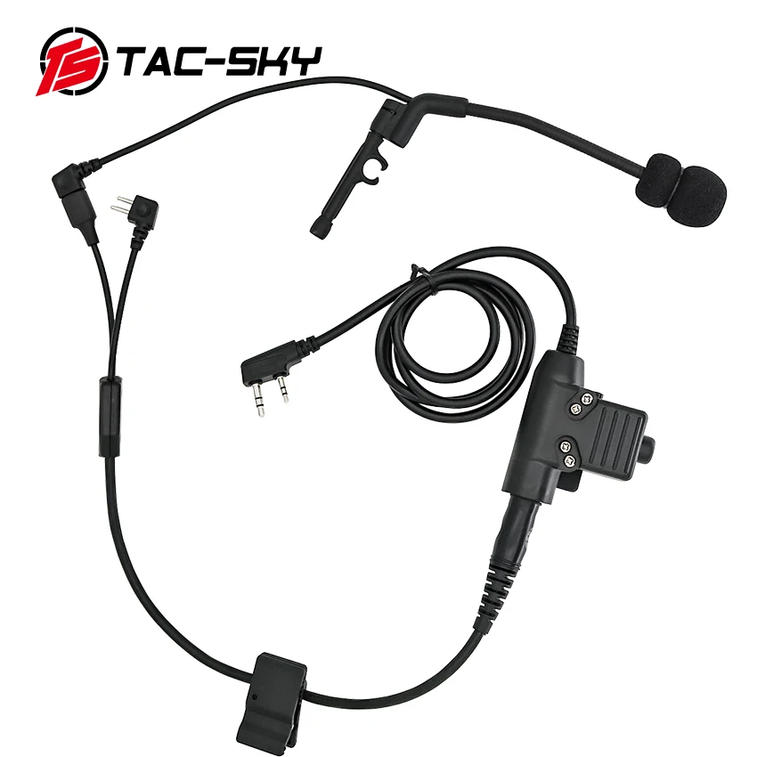 tac-sky-outdoor-hunting-tactical-headset-y-cable-set-adapter-compatible-with-u94-ptt-for-peltor-ptt-and-comtac-microphone