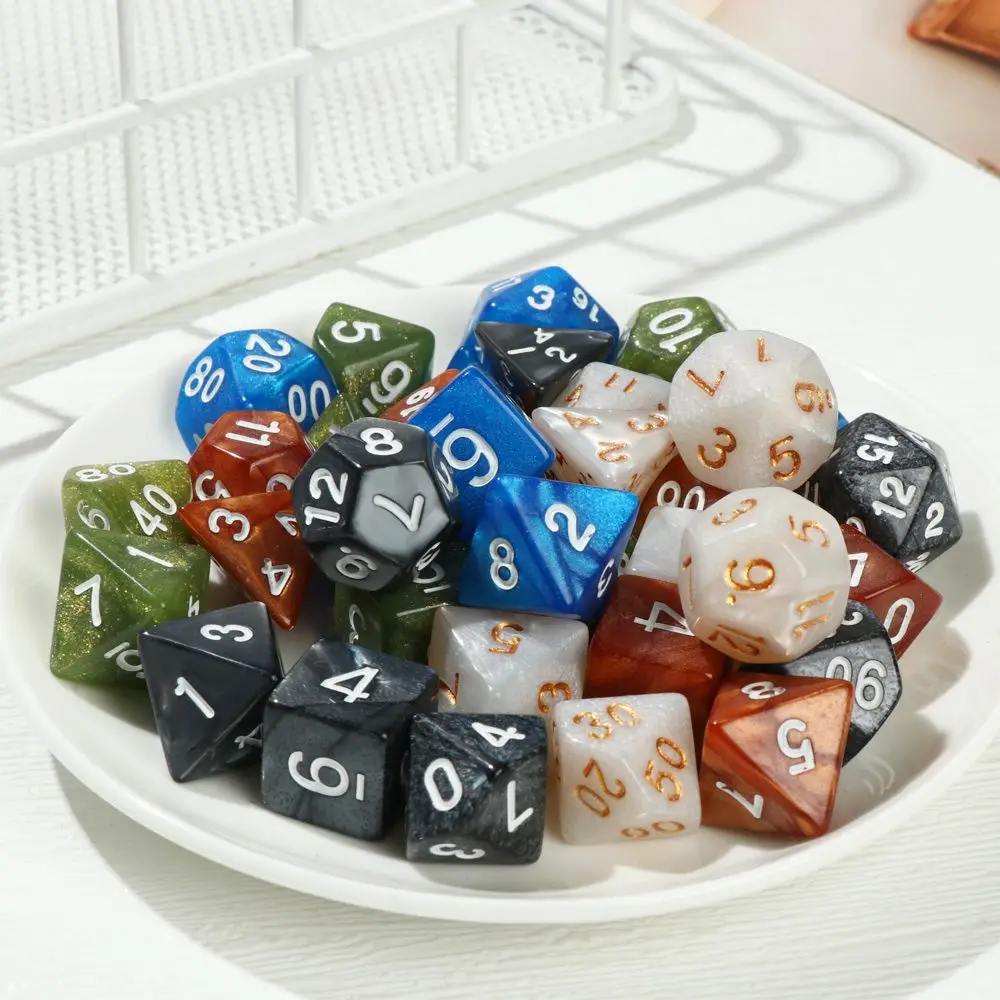 

7Pcs Game Dice Set For TRPG DND Accessories Polyhedral 7-Die Dice Set D4 D6 D8 D10 D12 D20 Dice For Board Card Game Math Games