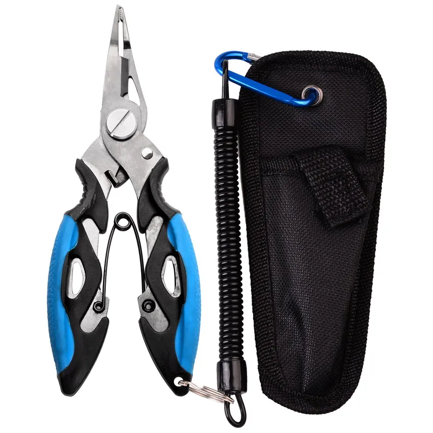 Multi Functional Fishing Pliers Scissors Line Cutter Hook Remover Fishing  Clamp Accessories Tools With Lanyards Spring Rope Bag