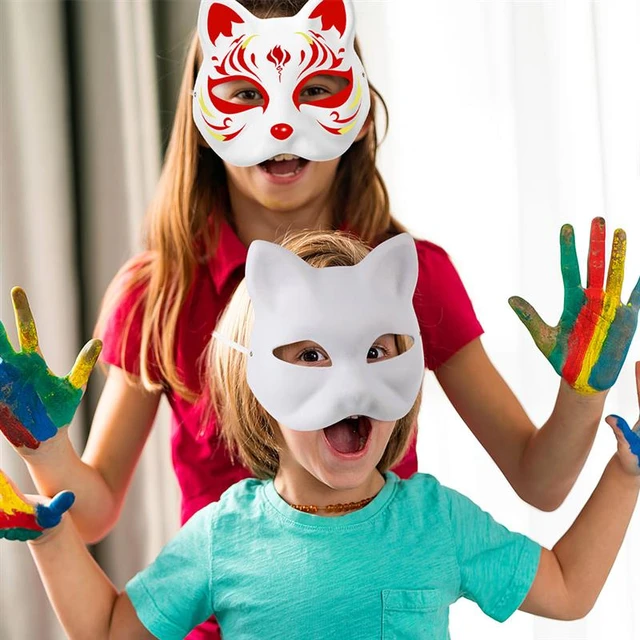 6pcs Blank Cat Molding Masks Performance Costume Cosplay Mask Unpainted Cat  Masks - AliExpress
